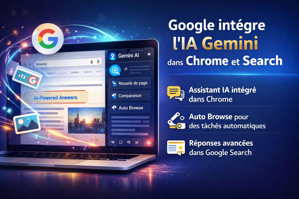 Google Gemini intégré dans Chrome : le navigateur transformé par l’IA