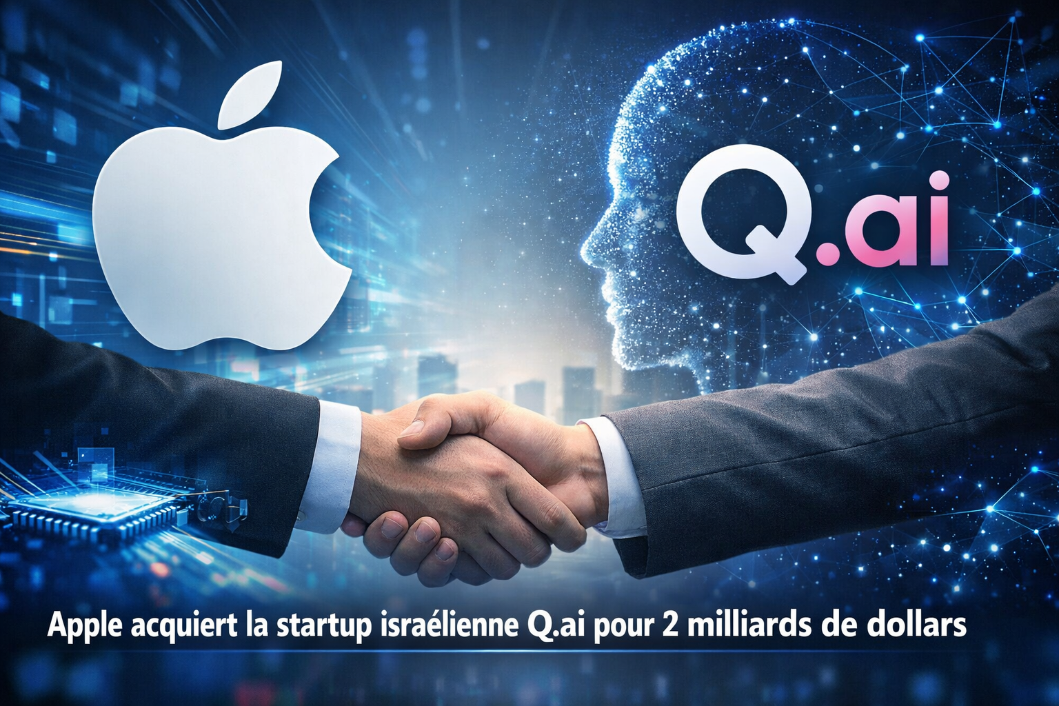 Acquisition Apple IA Q.ai : Apple achète la startup israélienne d’IA silencieuse pour près de 2 milliards